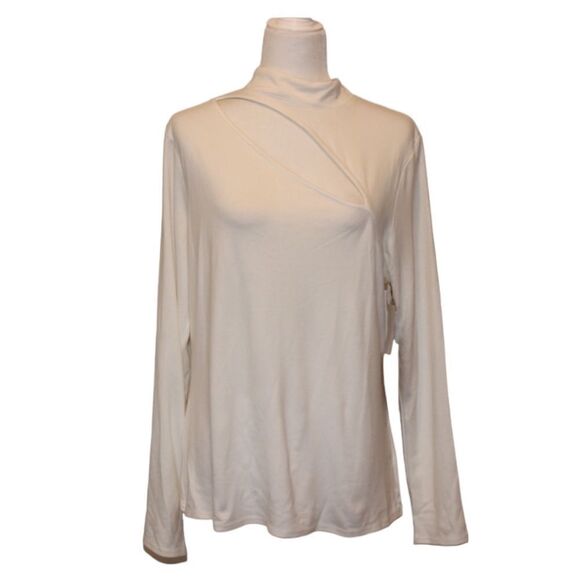 NWT Halogen White Long Sleeve top Women size 1X - Picture 1 of 12